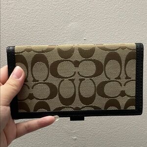 Coach Brown and Black checkbook case
